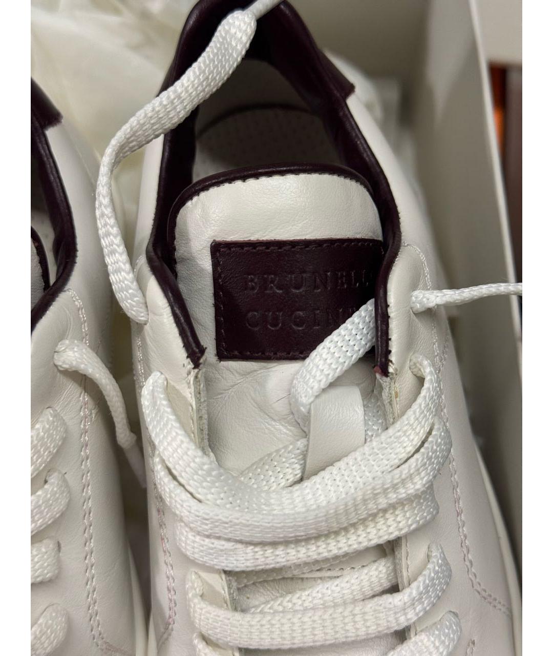 BRUNELLO CUCINELLI Белые кожаные кеды, фото 4