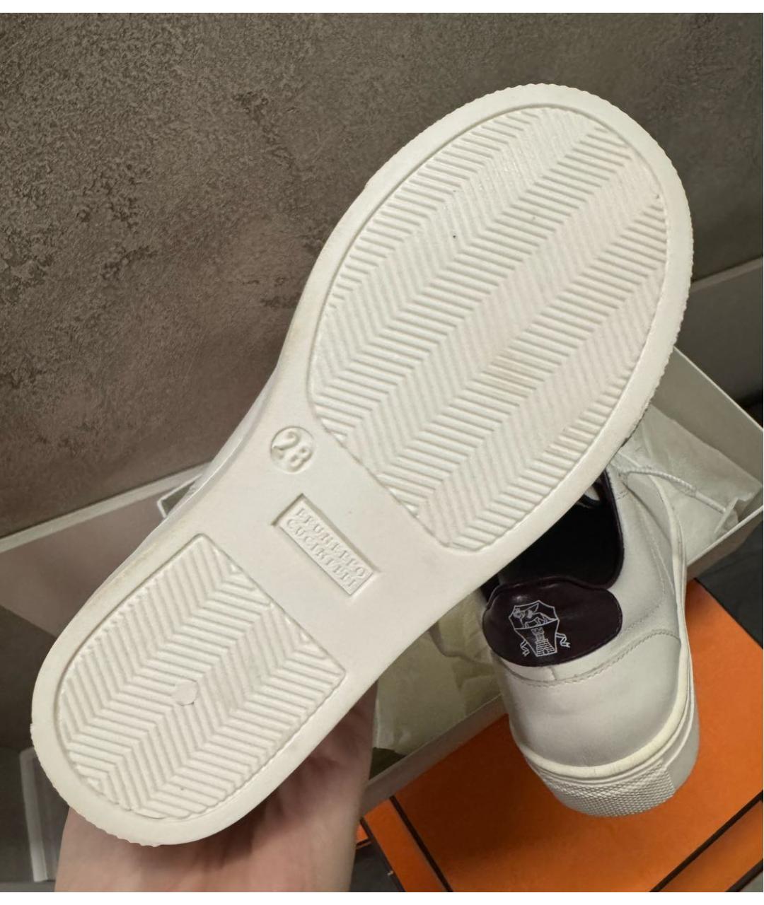 BRUNELLO CUCINELLI Белые кожаные кеды, фото 3