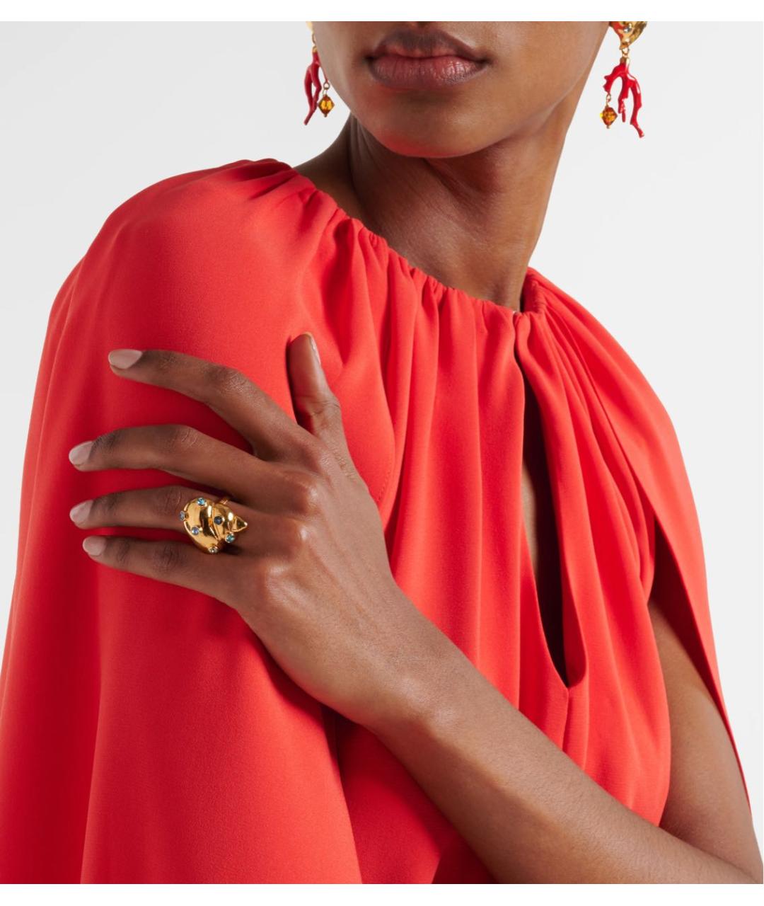 OSCAR DE LA RENTA Золотое металлическое кольцо, фото 5