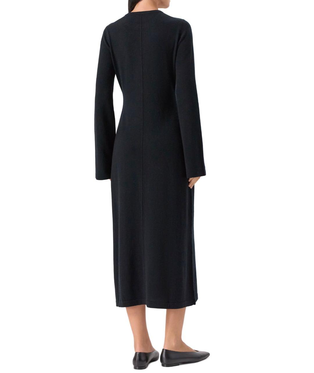 ALLUDE Черное шерстяное повседневное платье, фото 2