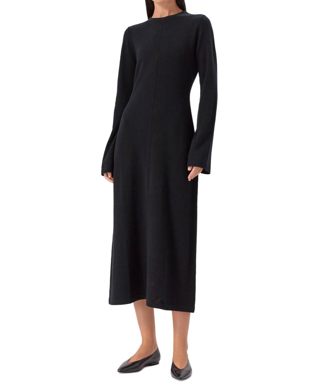 ALLUDE Черное шерстяное повседневное платье, фото 3