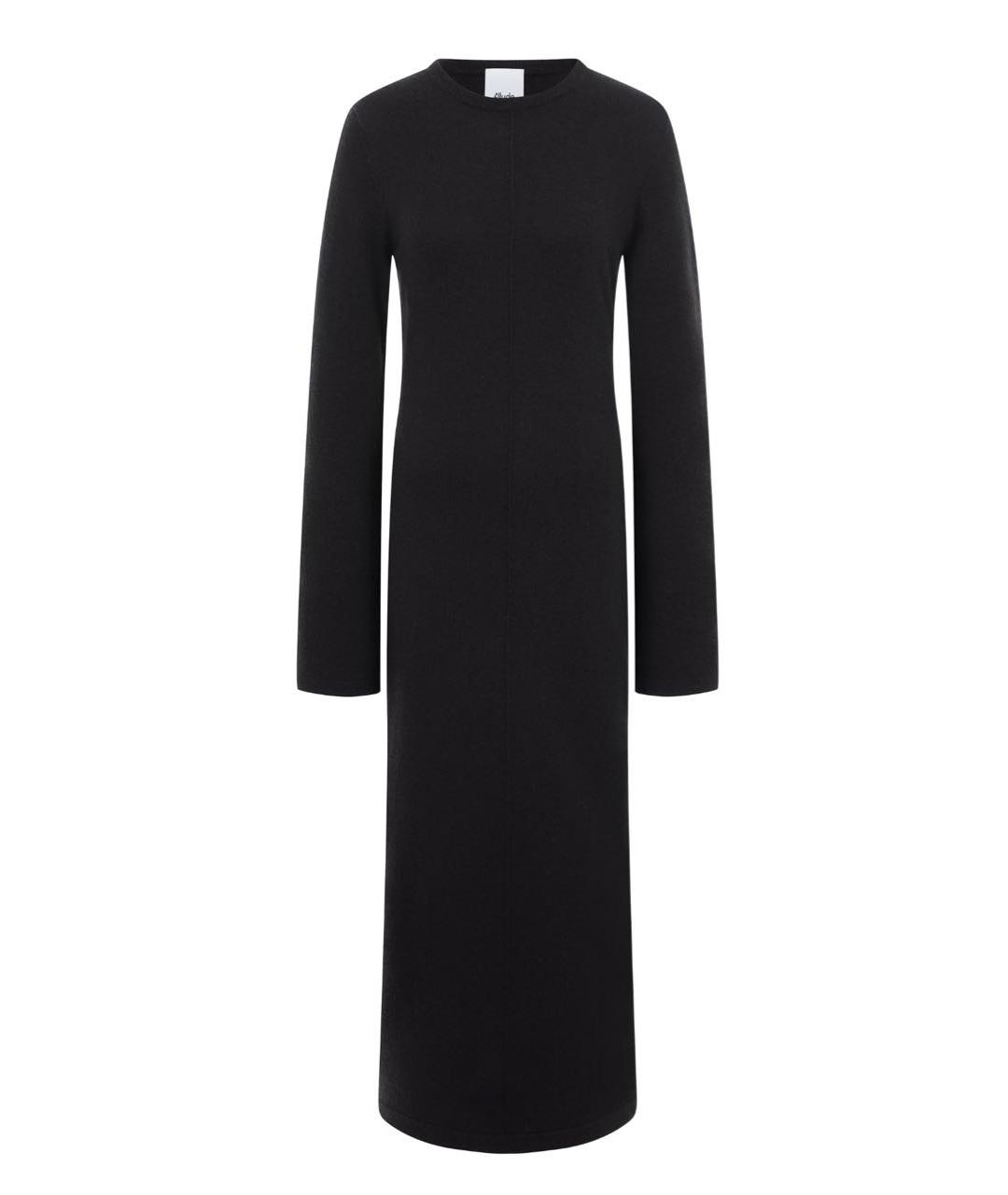 ALLUDE Черное шерстяное повседневное платье, фото 1