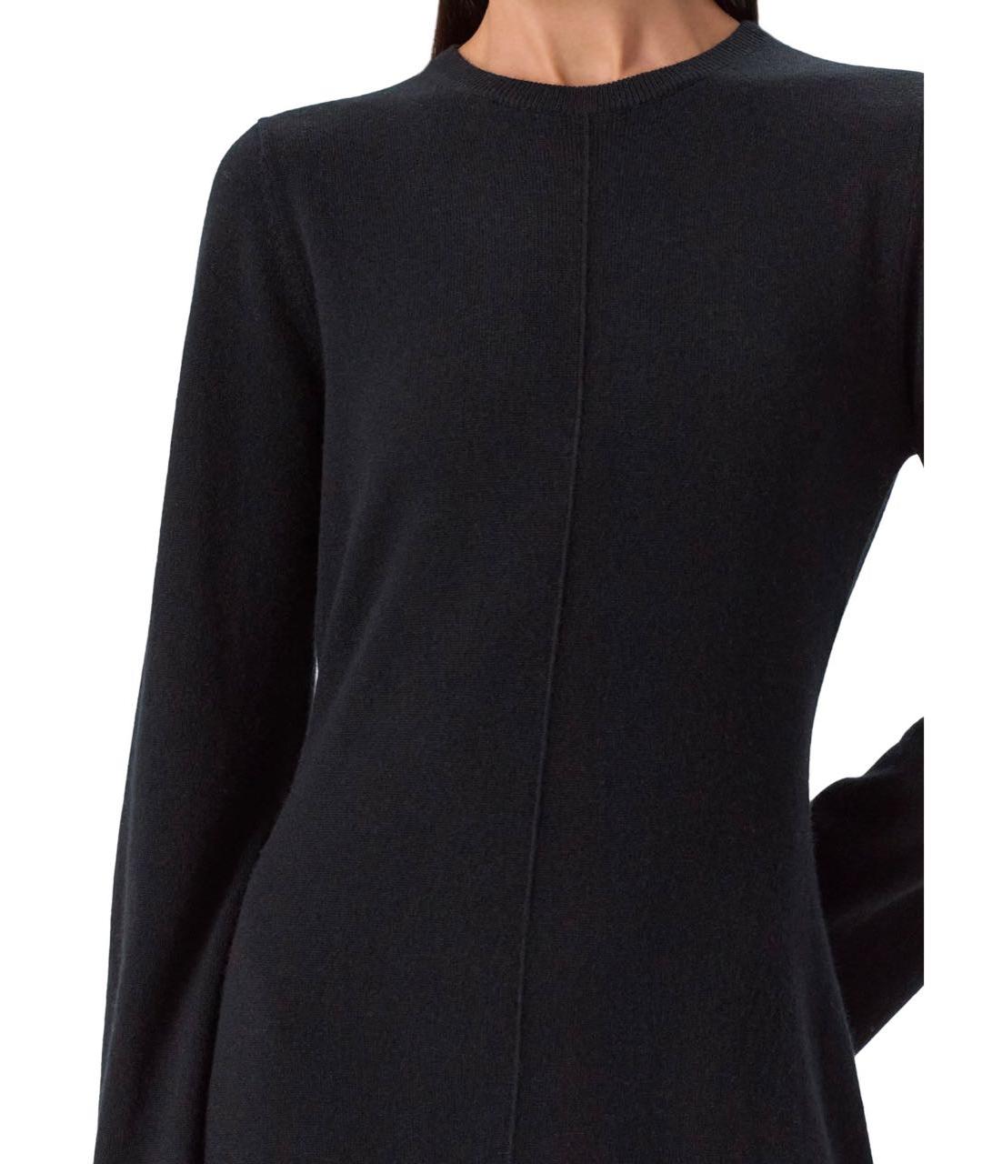 ALLUDE Черное шерстяное повседневное платье, фото 4