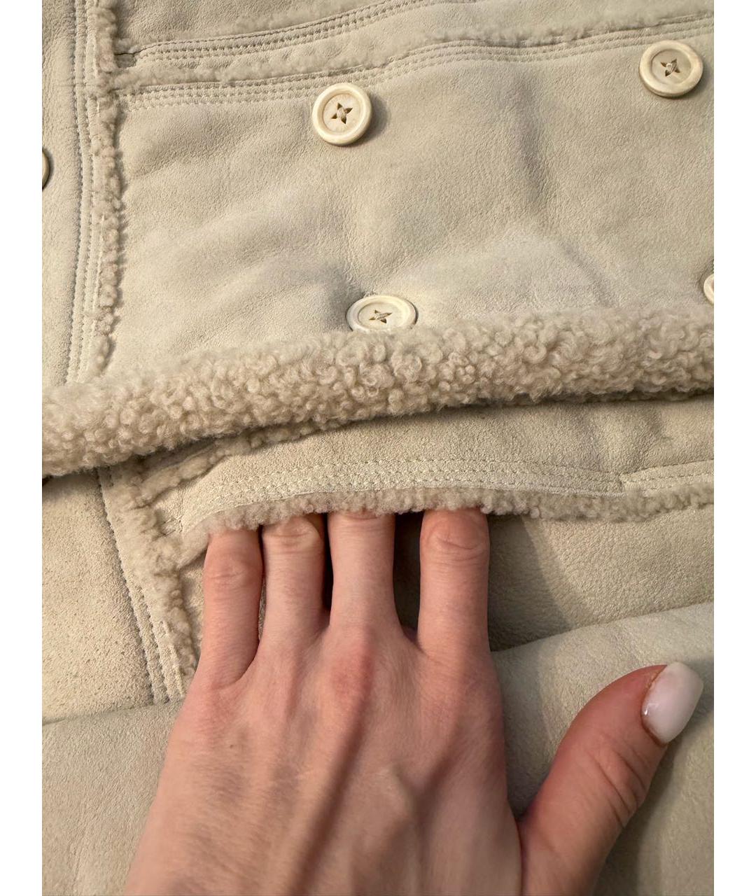 LOUIS VUITTON Бежевая замшевая дубленка, фото 4