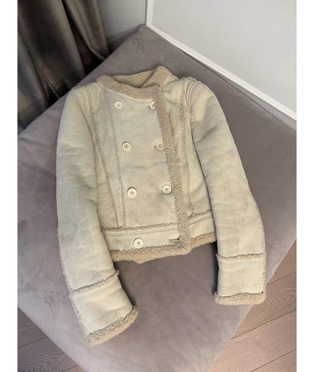 LOUIS VUITTON Бежевая замшевая дубленка, фото 9