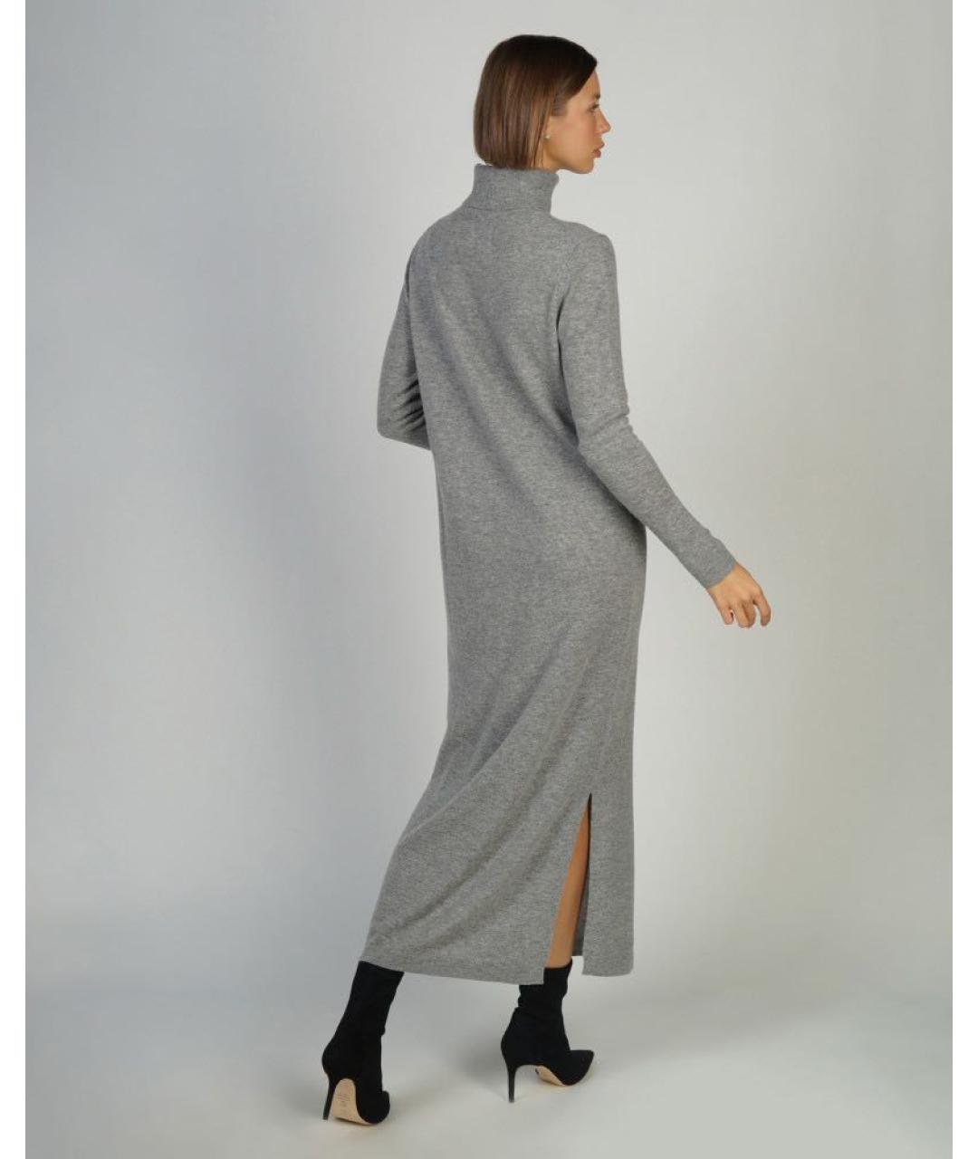 ALLUDE Серое шерстяное повседневное платье, фото 2