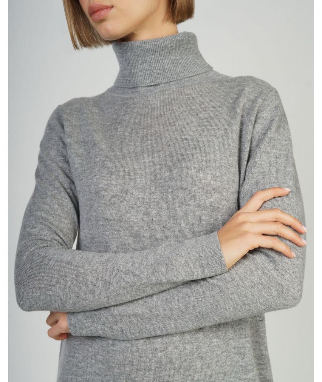 ALLUDE Серое шерстяное повседневное платье, фото 4