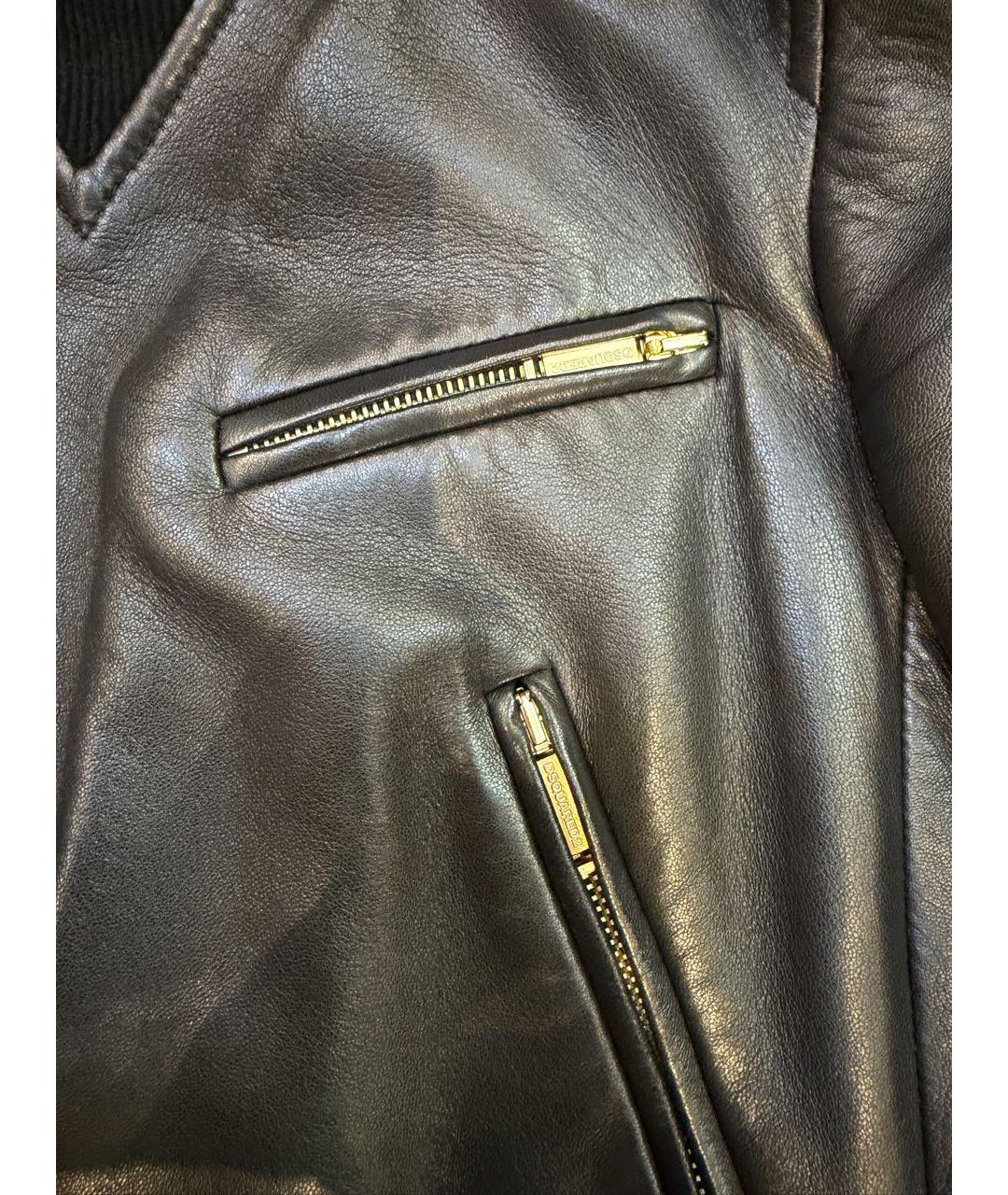 DSQUARED2 Черная кожаная куртка, фото 4