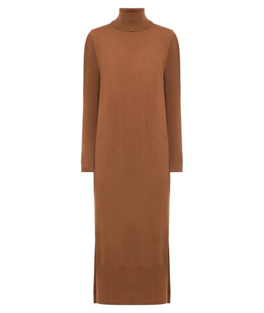 ALLUDE Коричневое шерстяное повседневное платье, фото 1