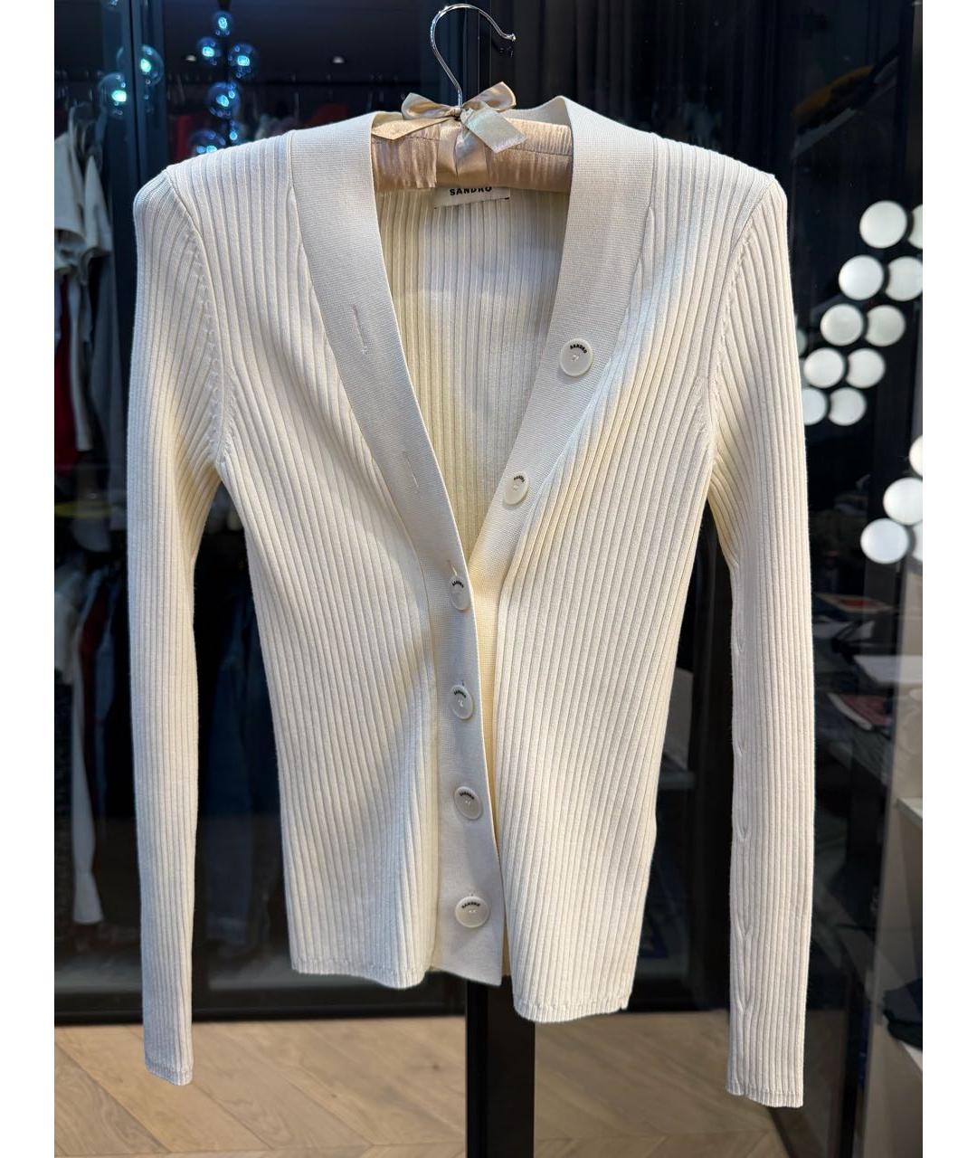 SANDRO Бежевый вискозный кардиган, фото 5