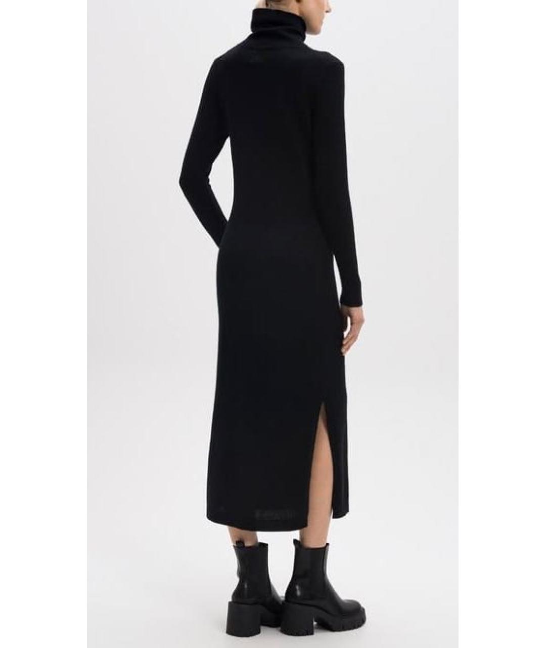 ALLUDE Черное шерстяное повседневное платье, фото 2