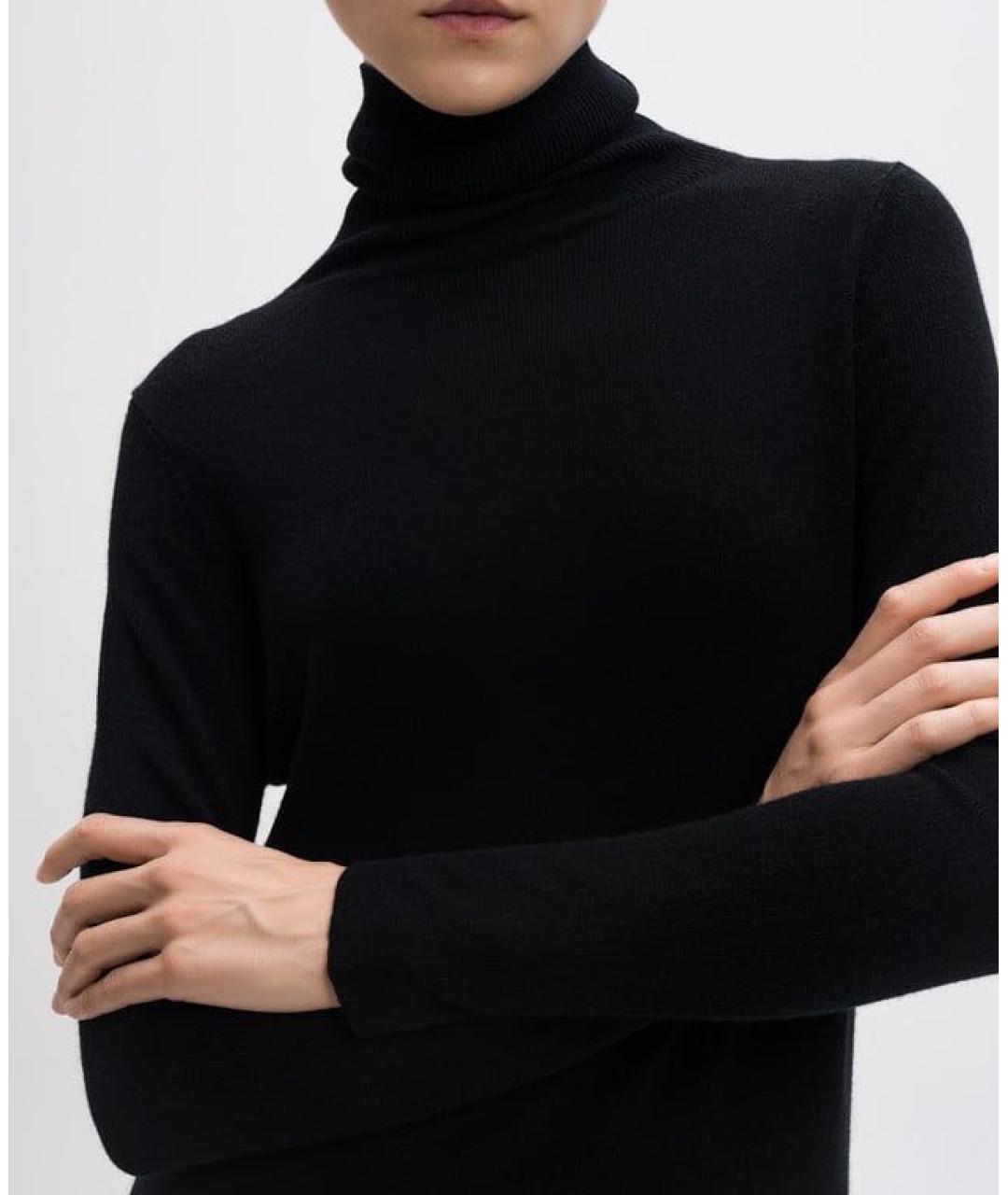 ALLUDE Черное шерстяное повседневное платье, фото 4