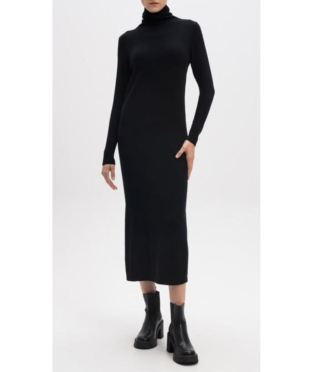 ALLUDE Черное шерстяное повседневное платье, фото 3