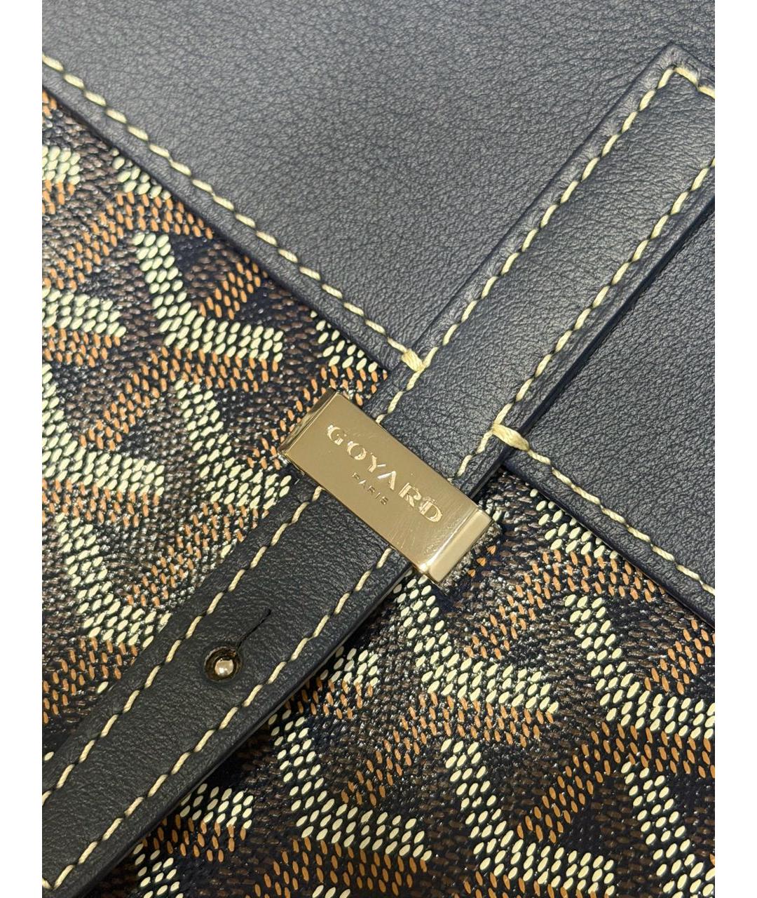 GOYARD Темно-синяя кожаная сумка на плечо, фото 6