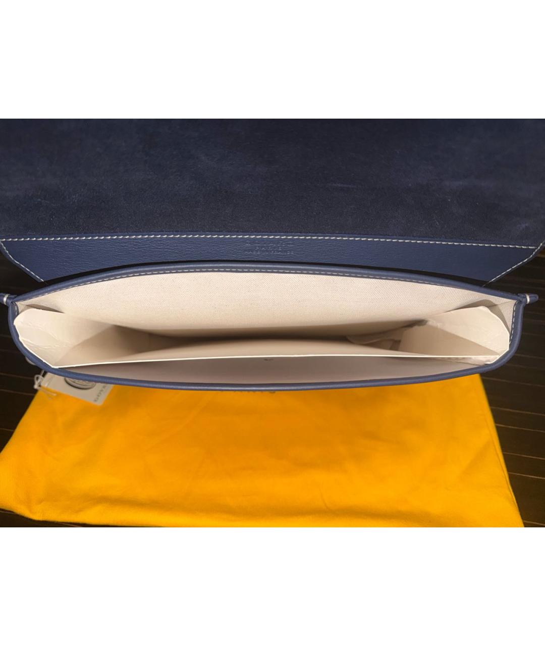 GOYARD Темно-синяя кожаная сумка на плечо, фото 4