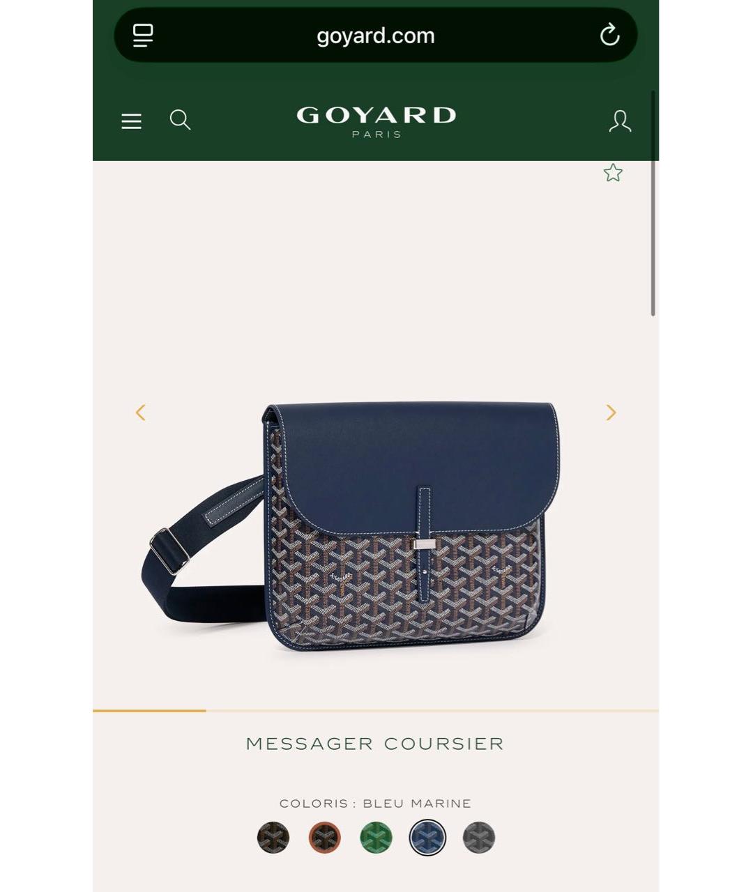 GOYARD Темно-синяя кожаная сумка на плечо, фото 8
