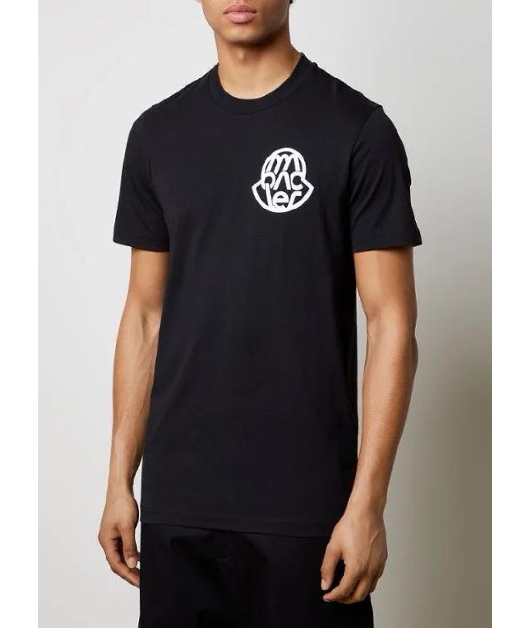 MONCLER Черная хлопко-эластановая майка, фото 2