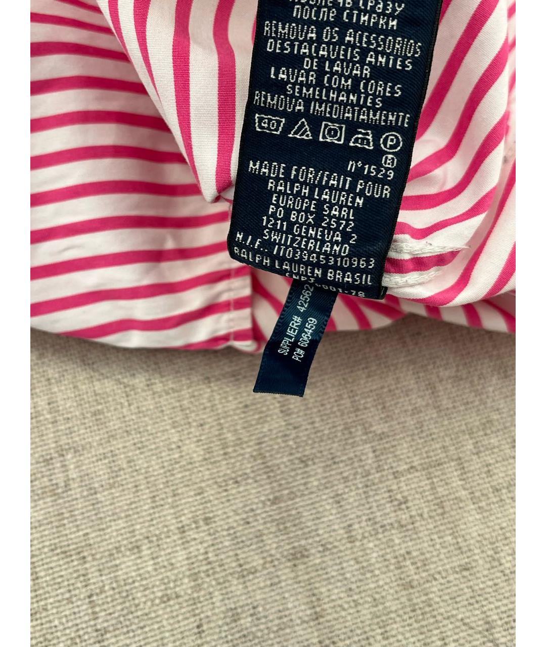 RALPH LAUREN Розовая хлопковая рубашка, фото 8