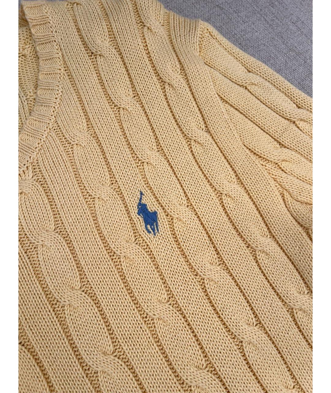 POLO RALPH LAUREN Желтый хлопковый джемпер / свитер, фото 5