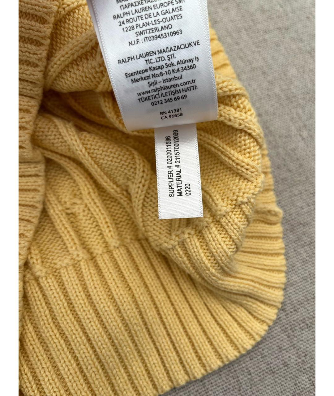 POLO RALPH LAUREN Желтый хлопковый джемпер / свитер, фото 8
