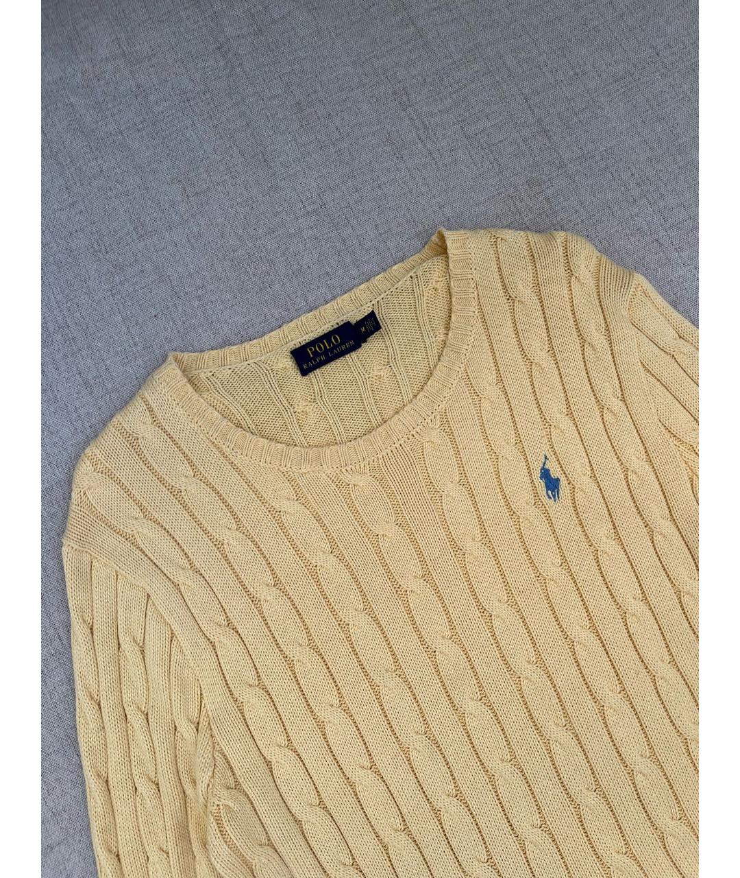 POLO RALPH LAUREN Желтый хлопковый джемпер / свитер, фото 2
