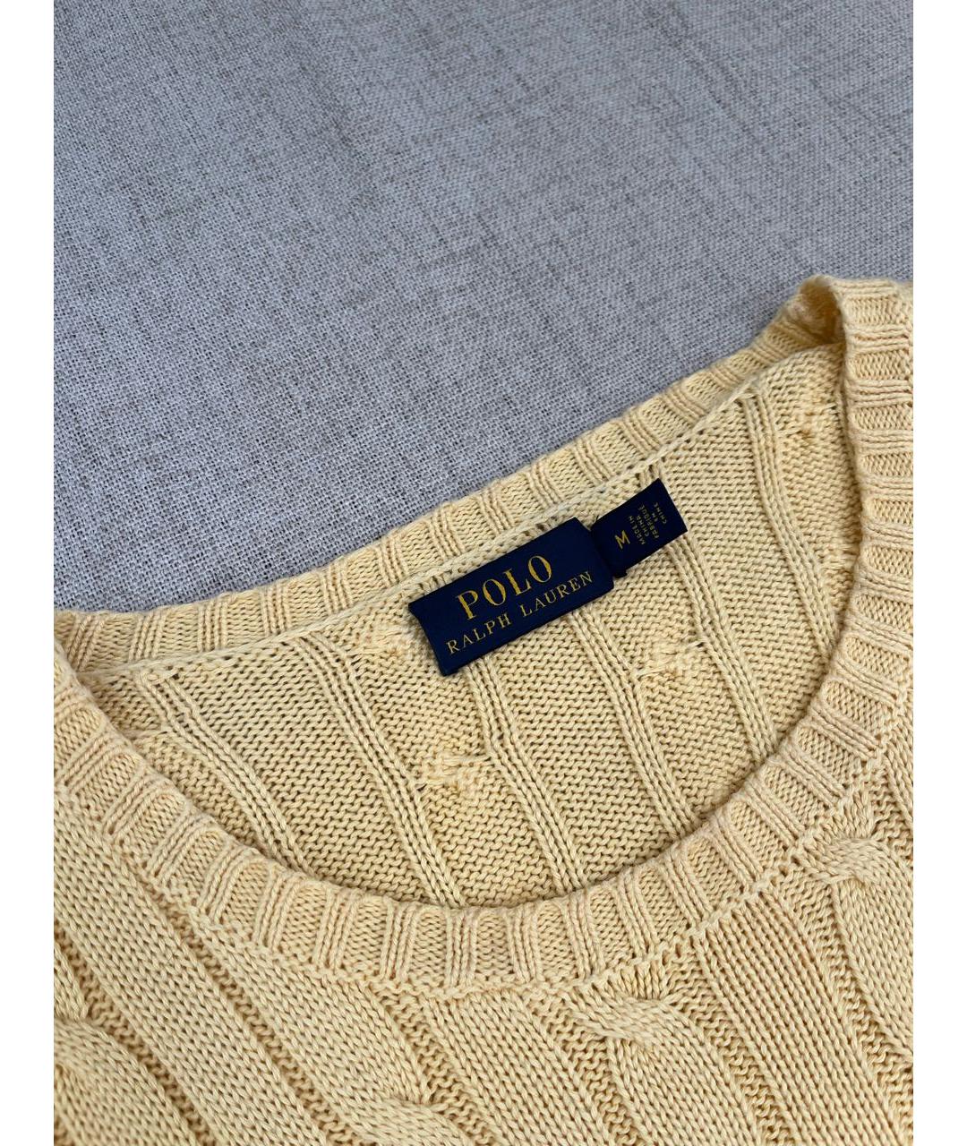 POLO RALPH LAUREN Желтый хлопковый джемпер / свитер, фото 6