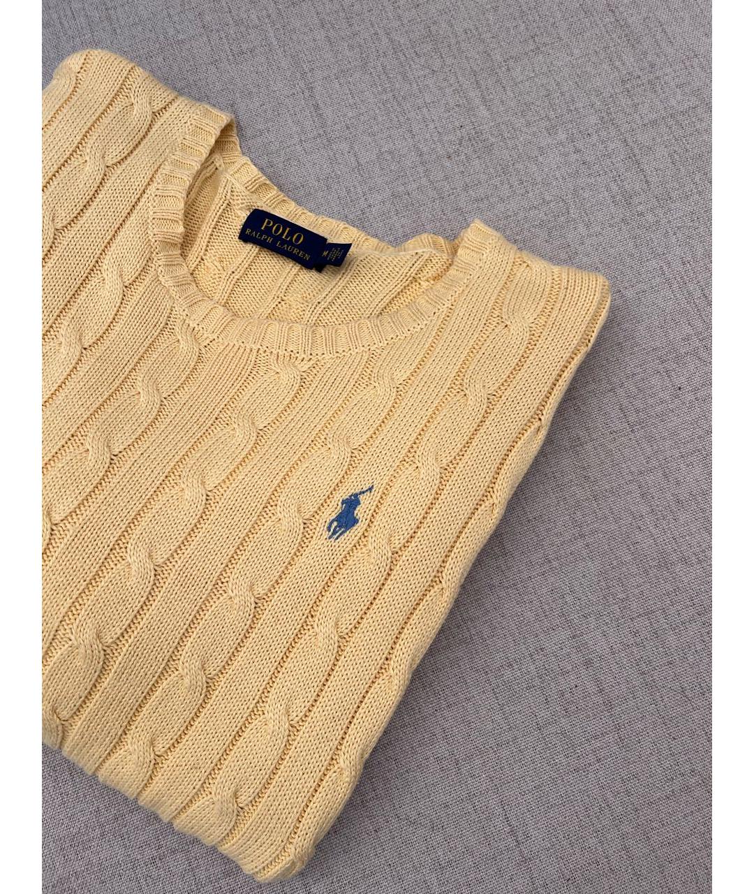 POLO RALPH LAUREN Желтый хлопковый джемпер / свитер, фото 4