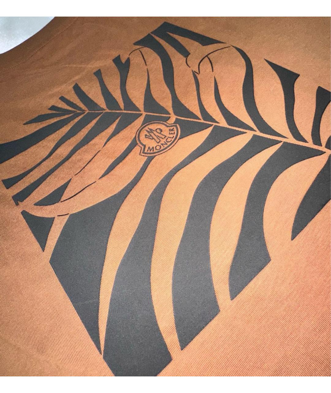 MONCLER Коричневая хлопко-эластановая майка, фото 4