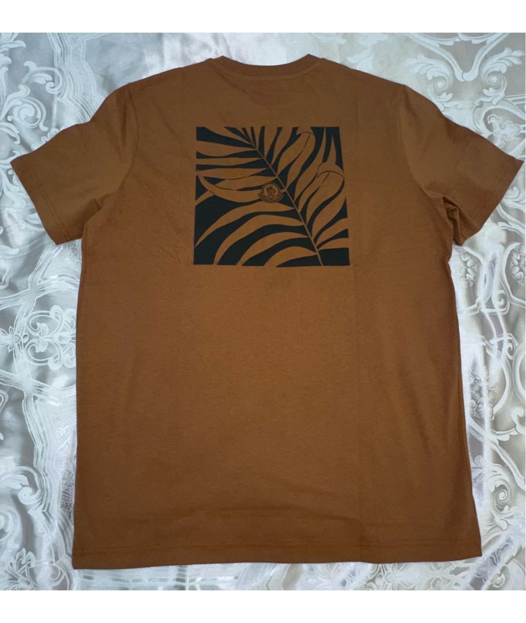 MONCLER Коричневая хлопко-эластановая майка, фото 3