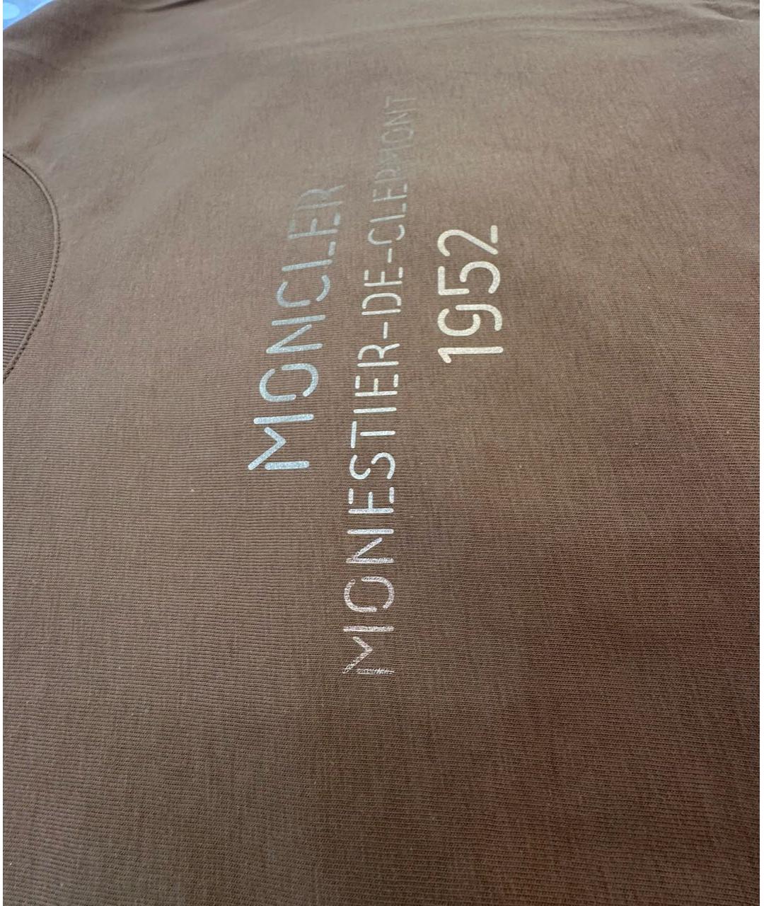 MONCLER Коричневая хлопко-эластановая майка, фото 2