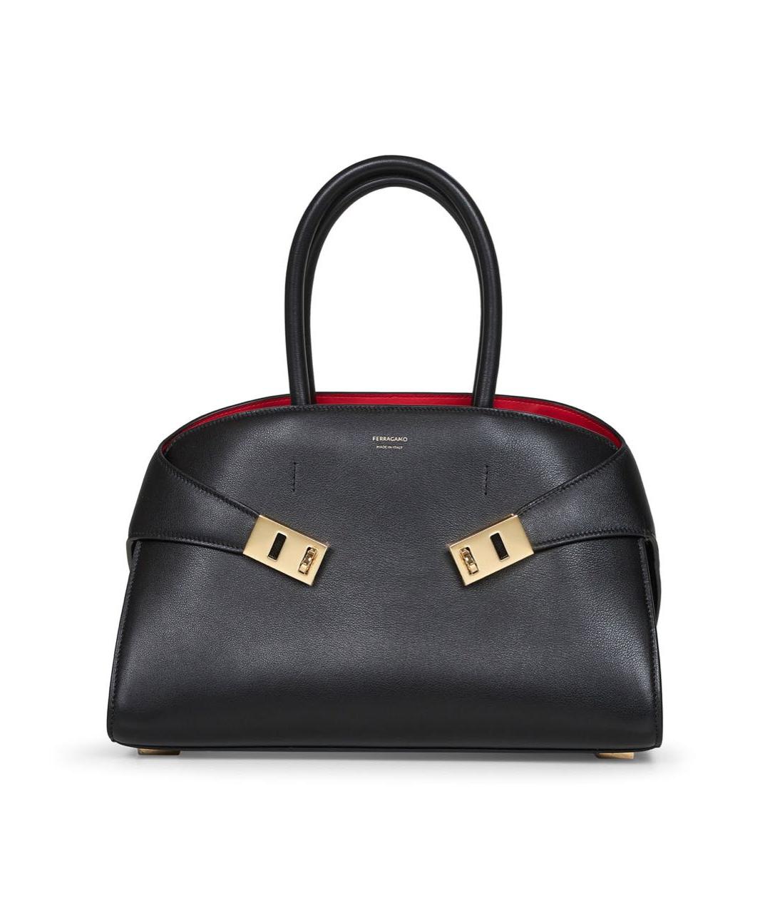 FERRAGAMO Черная кожаная сумка с короткими ручками, фото 7