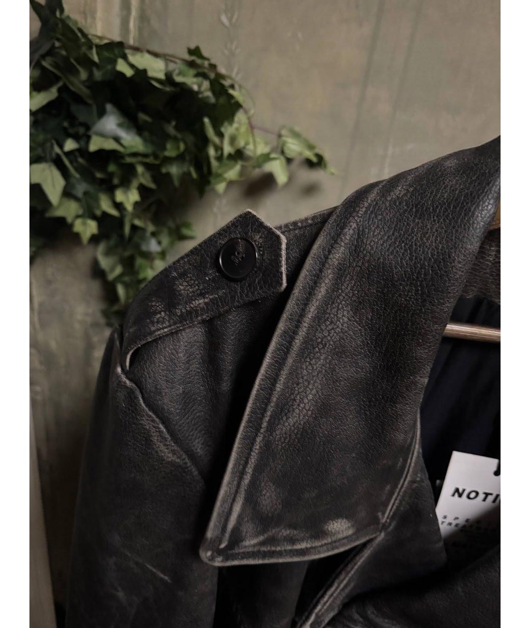Enfants Riches Déprimés Антрацитовая кожаная куртка, фото 6