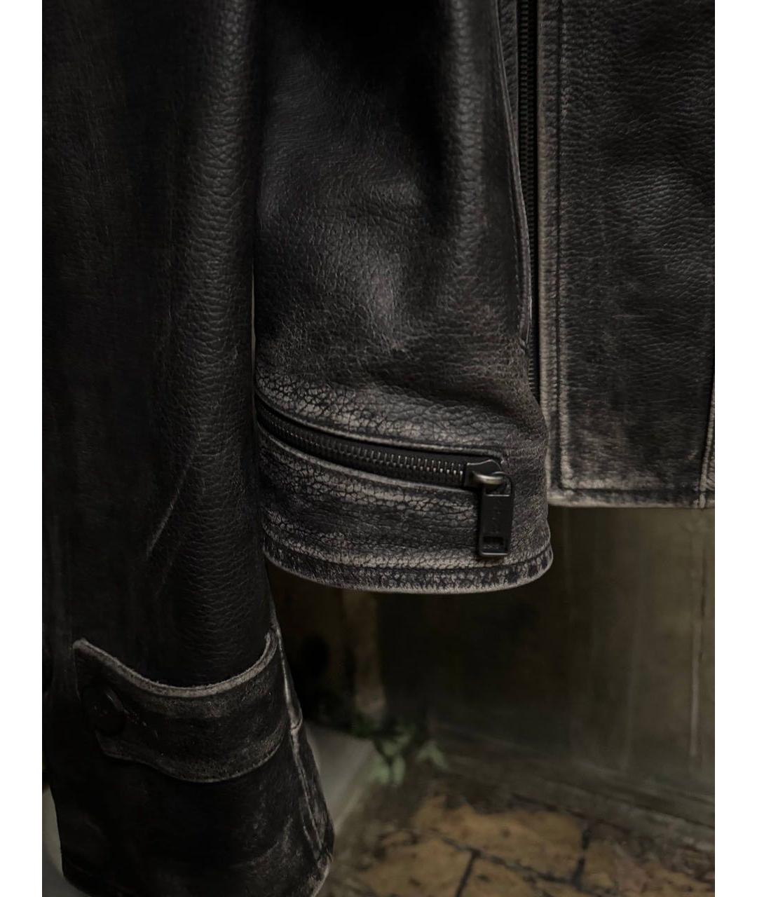 Enfants Riches Déprimés Антрацитовая кожаная куртка, фото 4