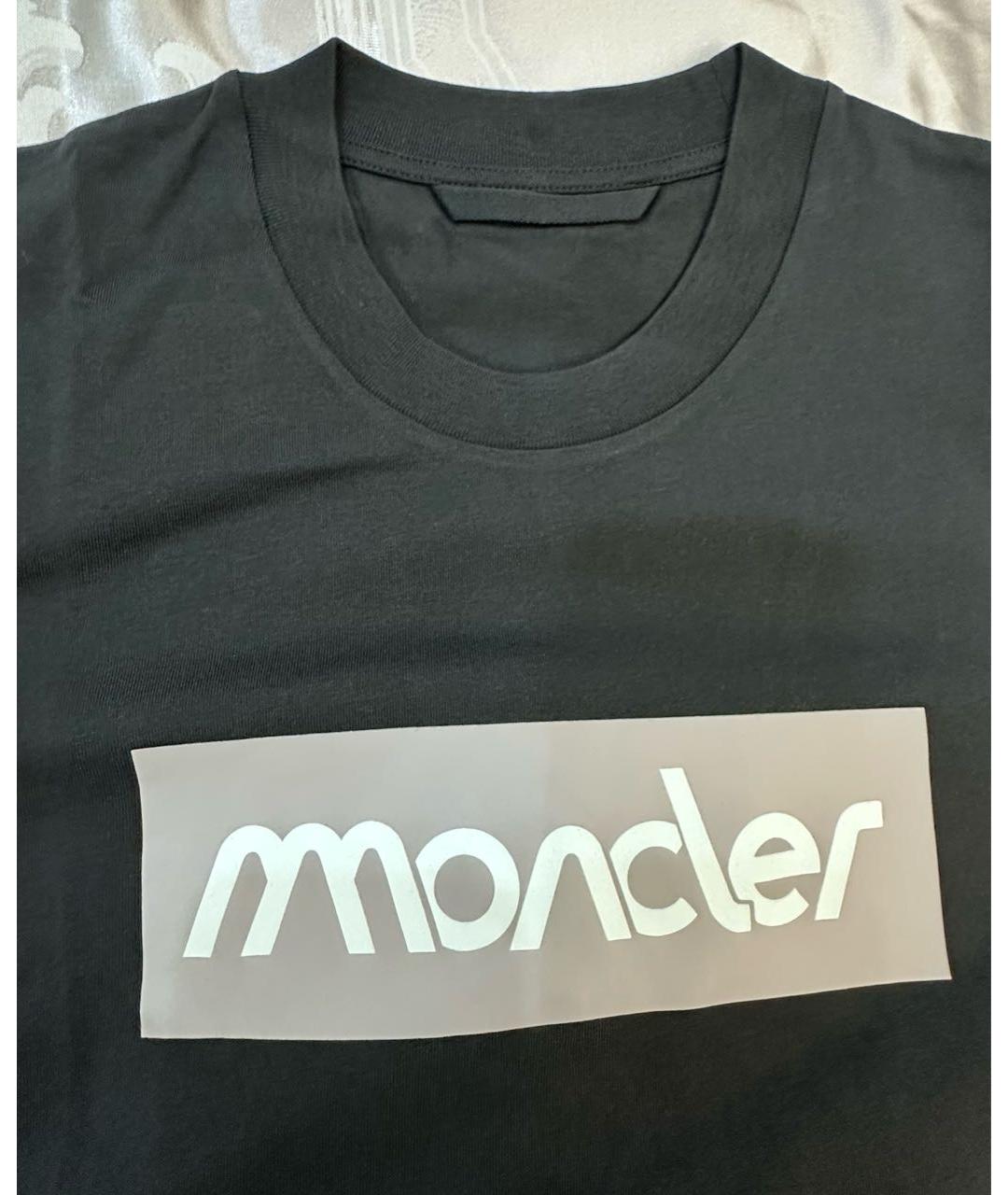 MONCLER Черная хлопко-эластановая майка, фото 3