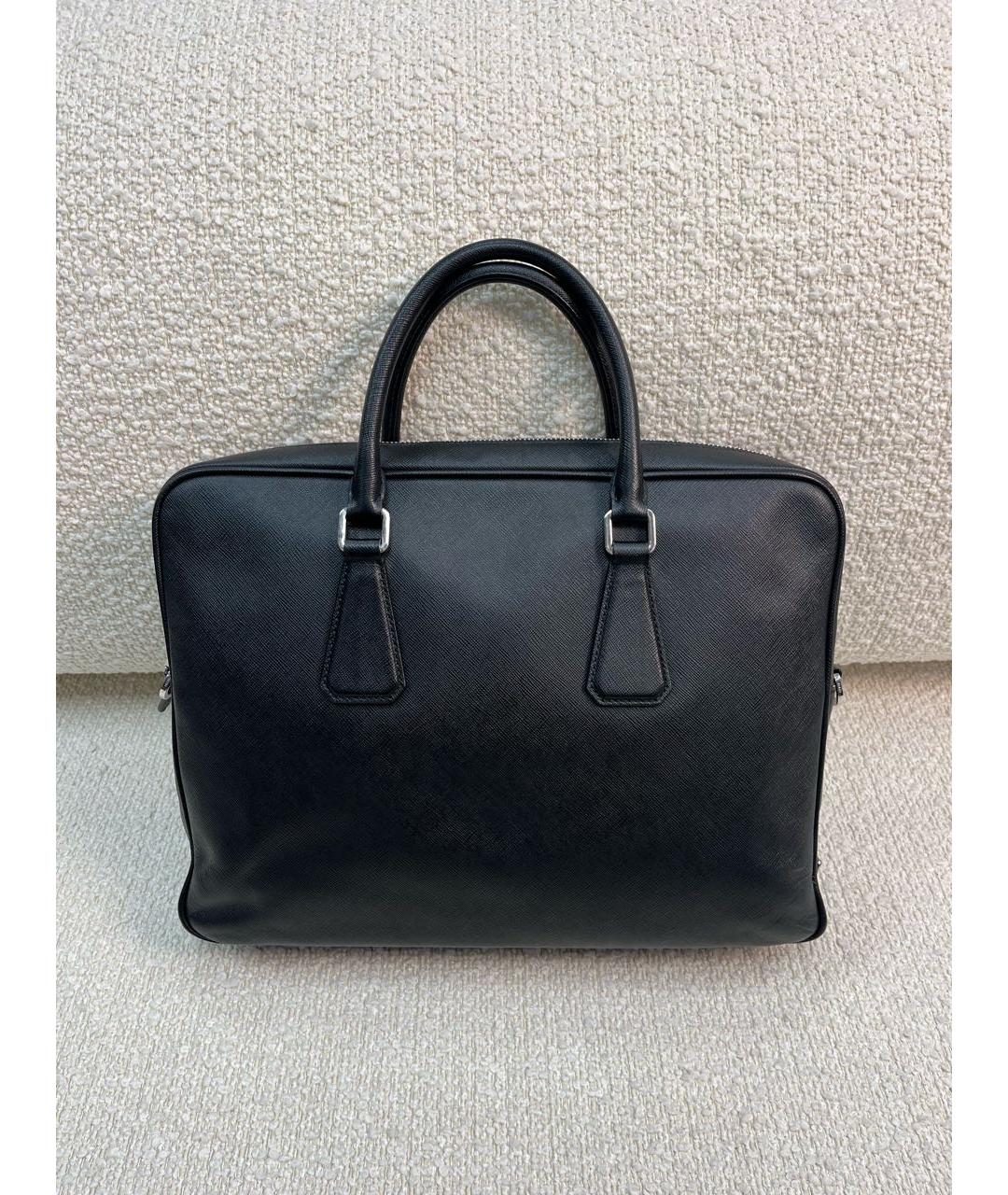 PRADA Черный кожаный портфель, фото 9
