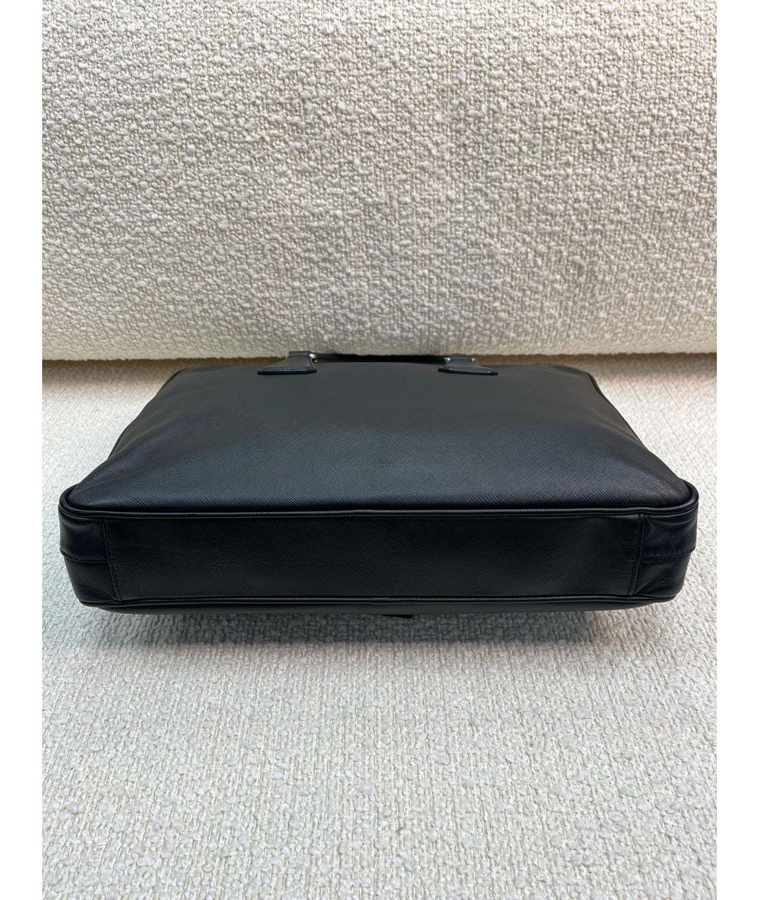 PRADA Черный кожаный портфель, фото 8