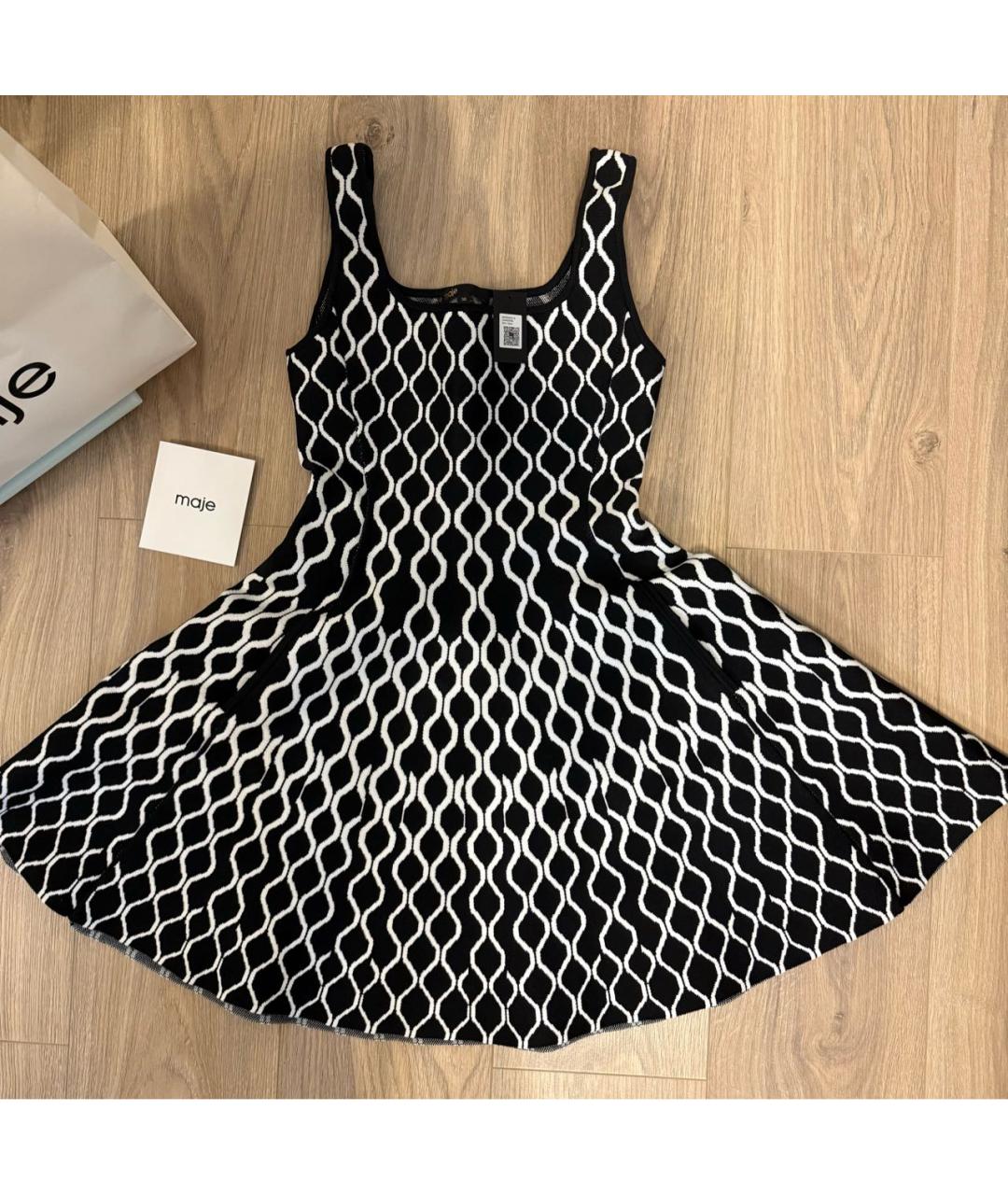 MAJE Черное полиэстеровое повседневное платье, фото 2