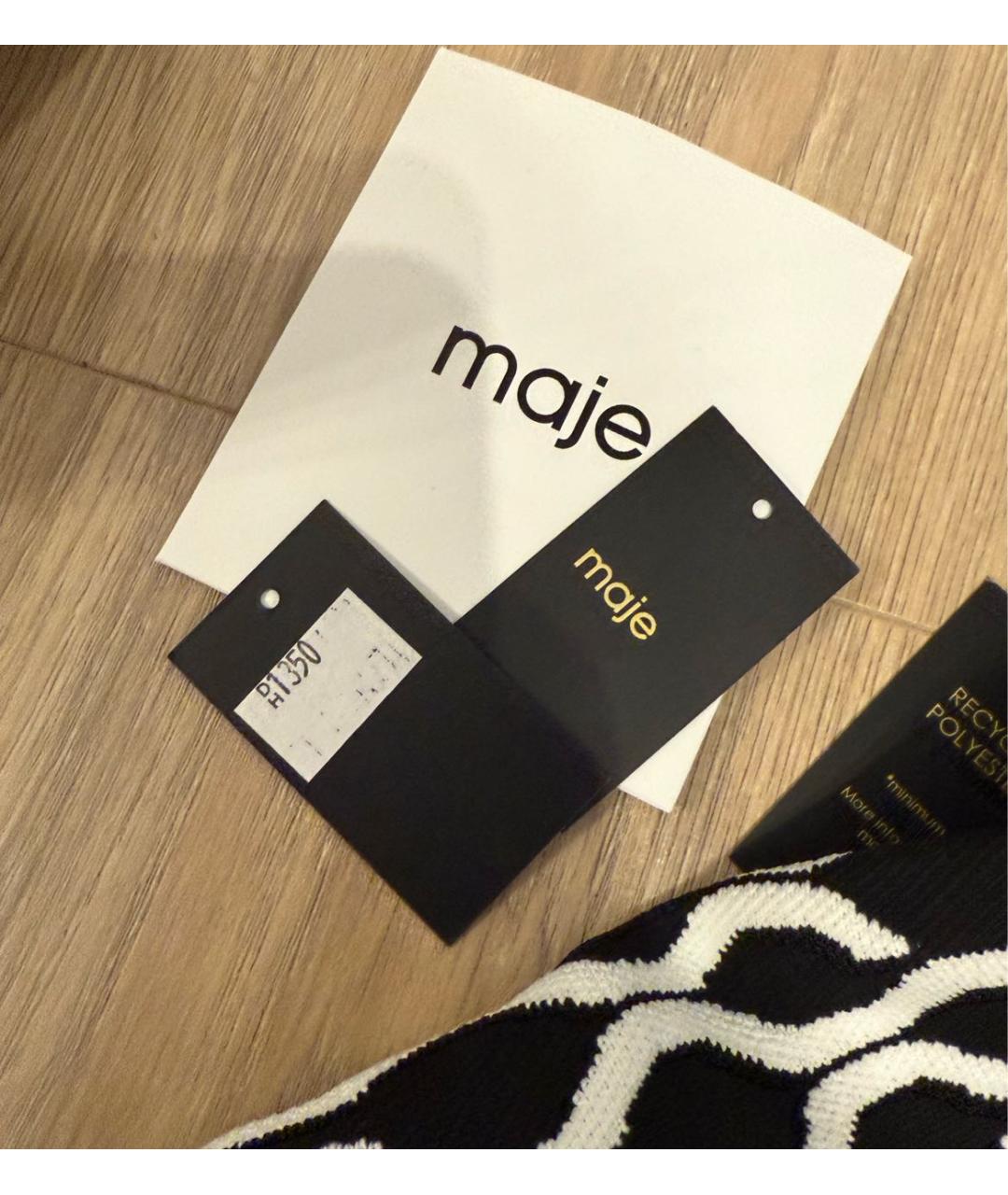 MAJE Черное полиэстеровое повседневное платье, фото 3