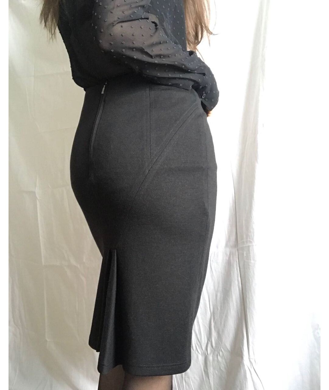 MAX MARA Черная шерстяная юбка мини, фото 4