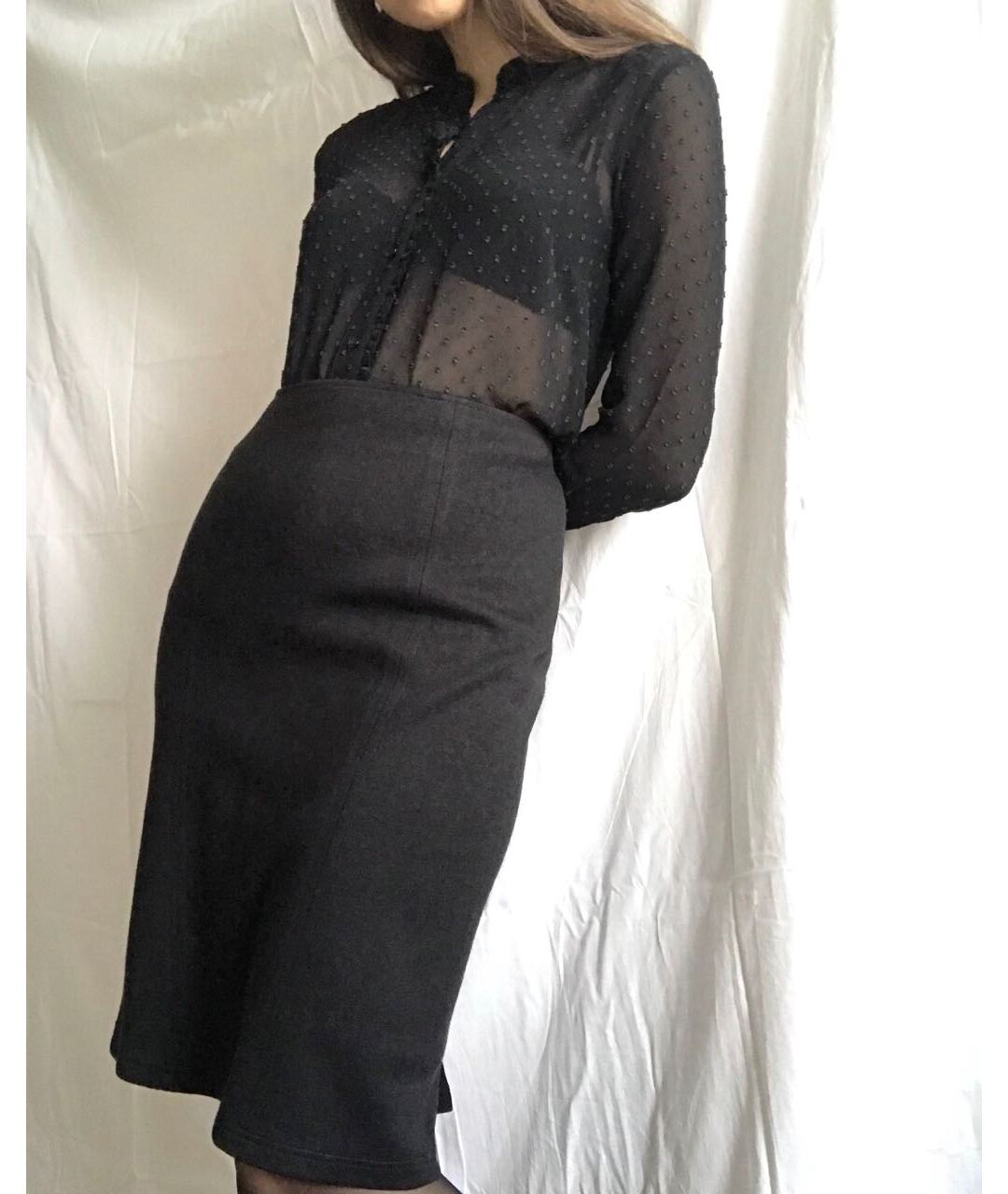MAX MARA Черная шерстяная юбка мини, фото 5