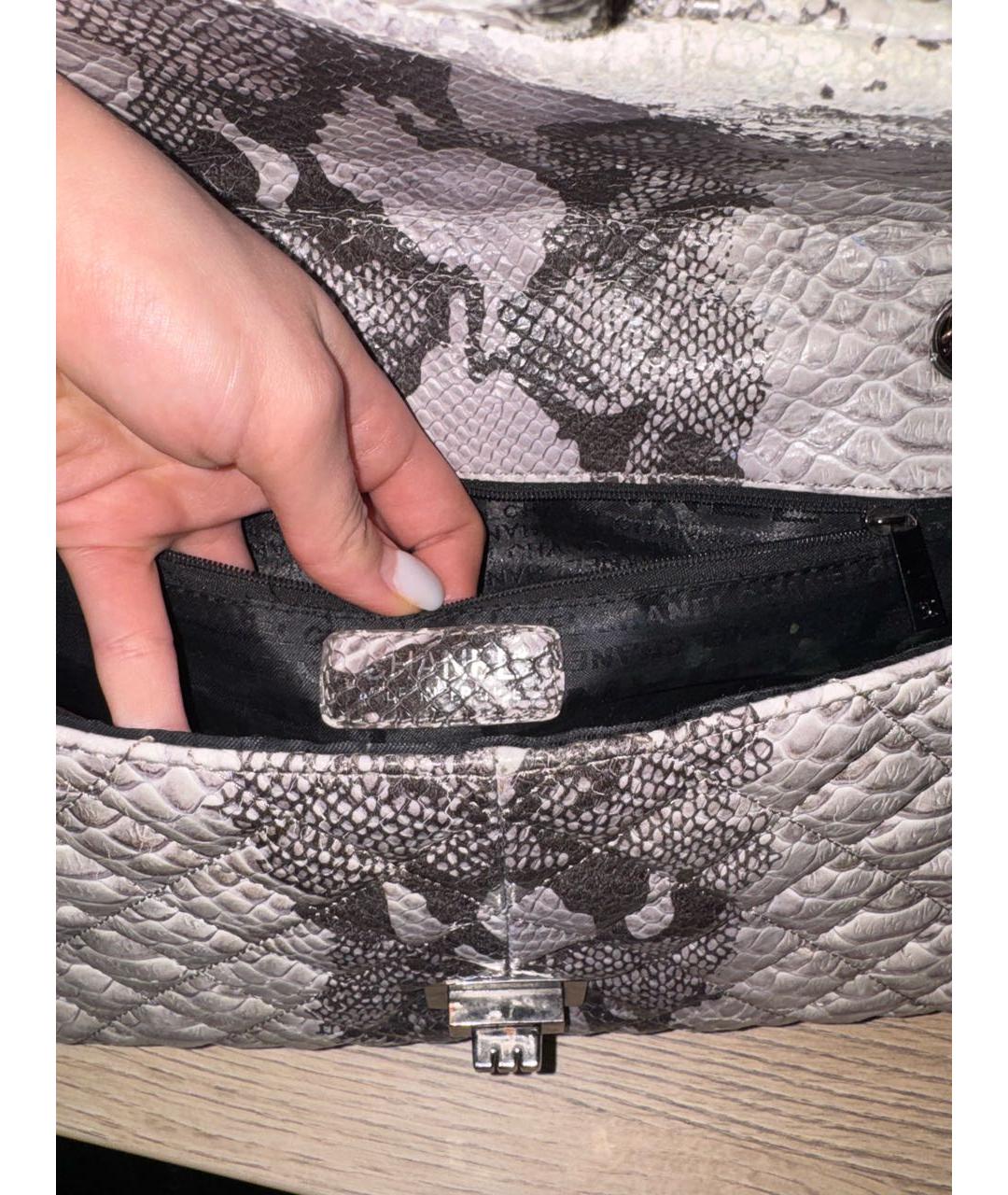 CHANEL Белая кожаная сумка через плечо, фото 4