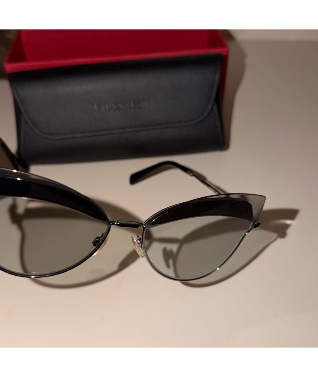 VALENTINO Темно-синие металлические солнцезащитные очки, фото 2