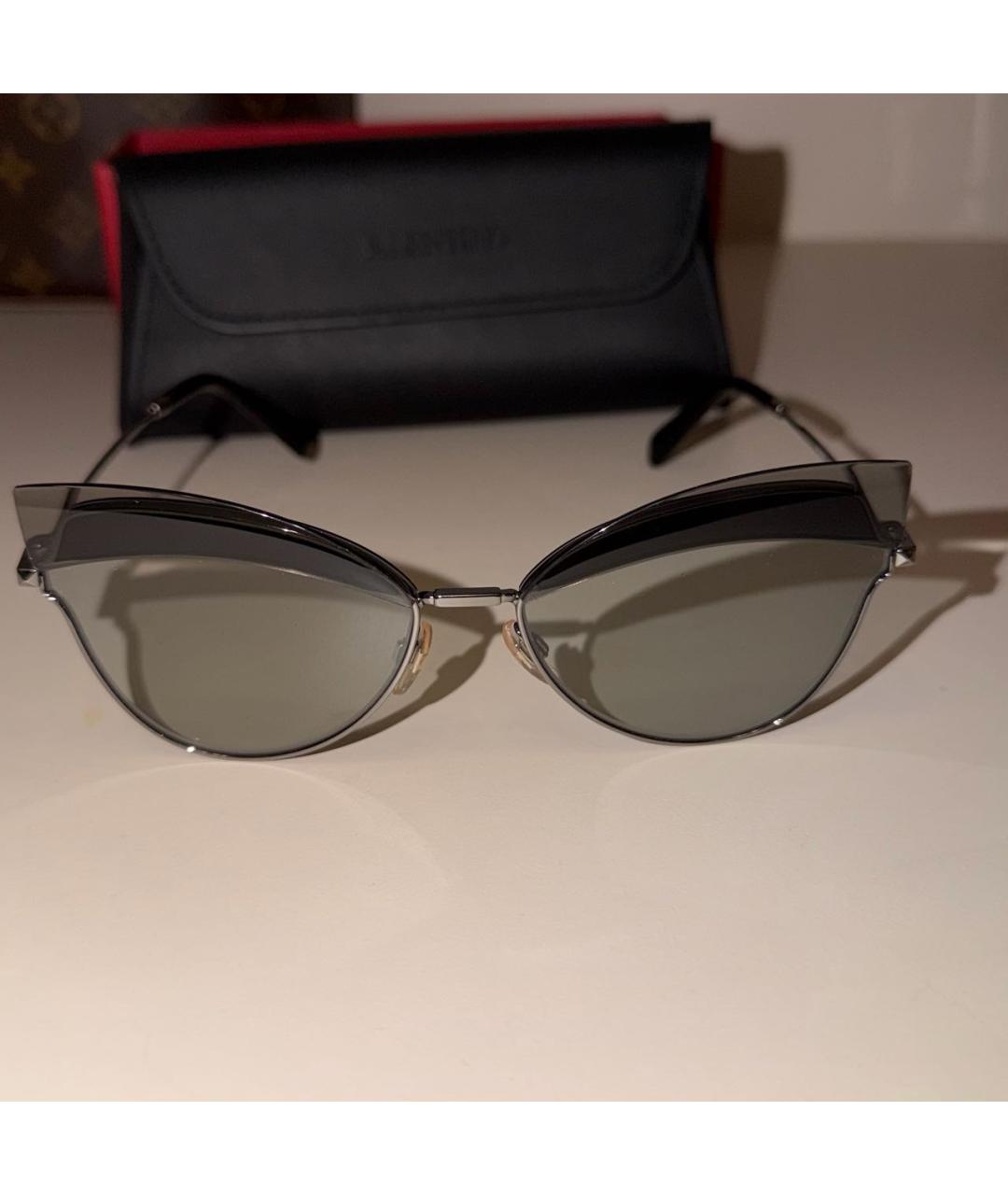 VALENTINO Темно-синие металлические солнцезащитные очки, фото 4