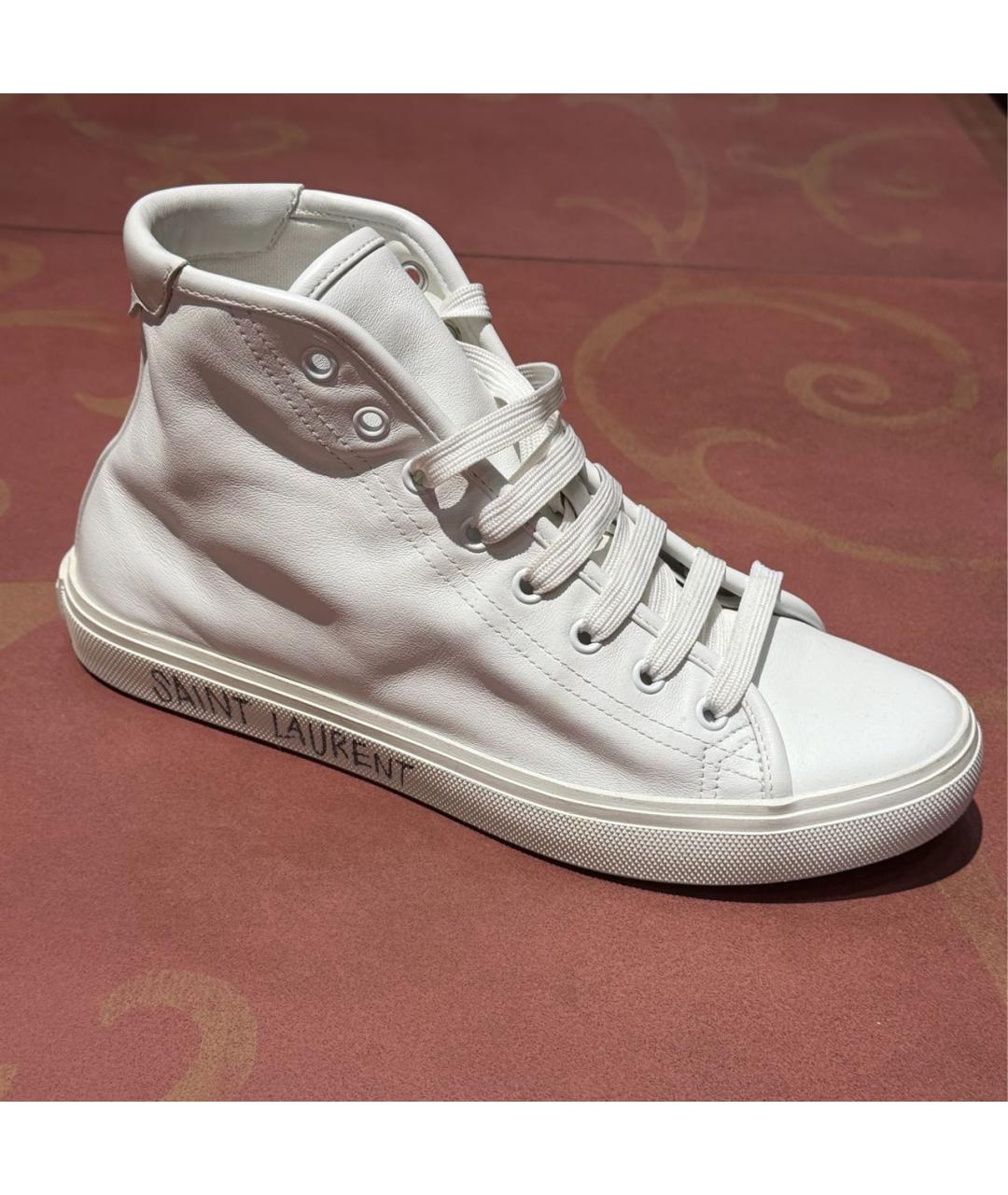 SAINT LAURENT Белые кожаные кеды, фото 5