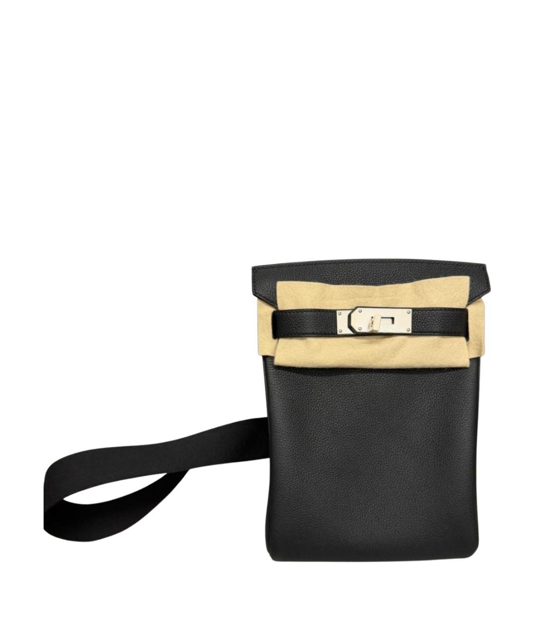 HERMES Черная кожаная сумка на плечо, фото 1