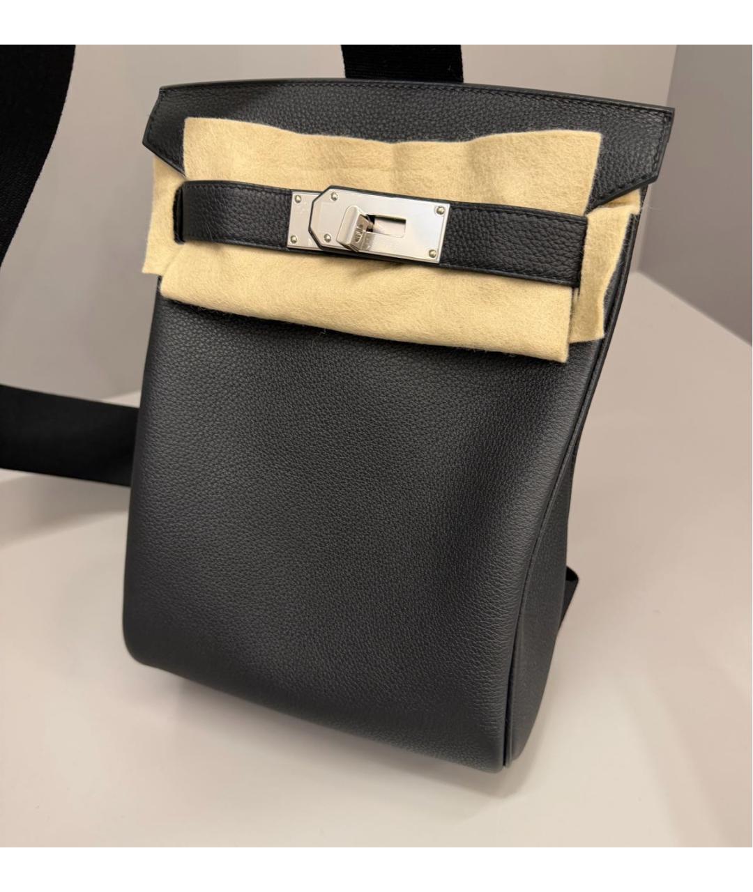 HERMES Черная кожаная сумка на плечо, фото 6