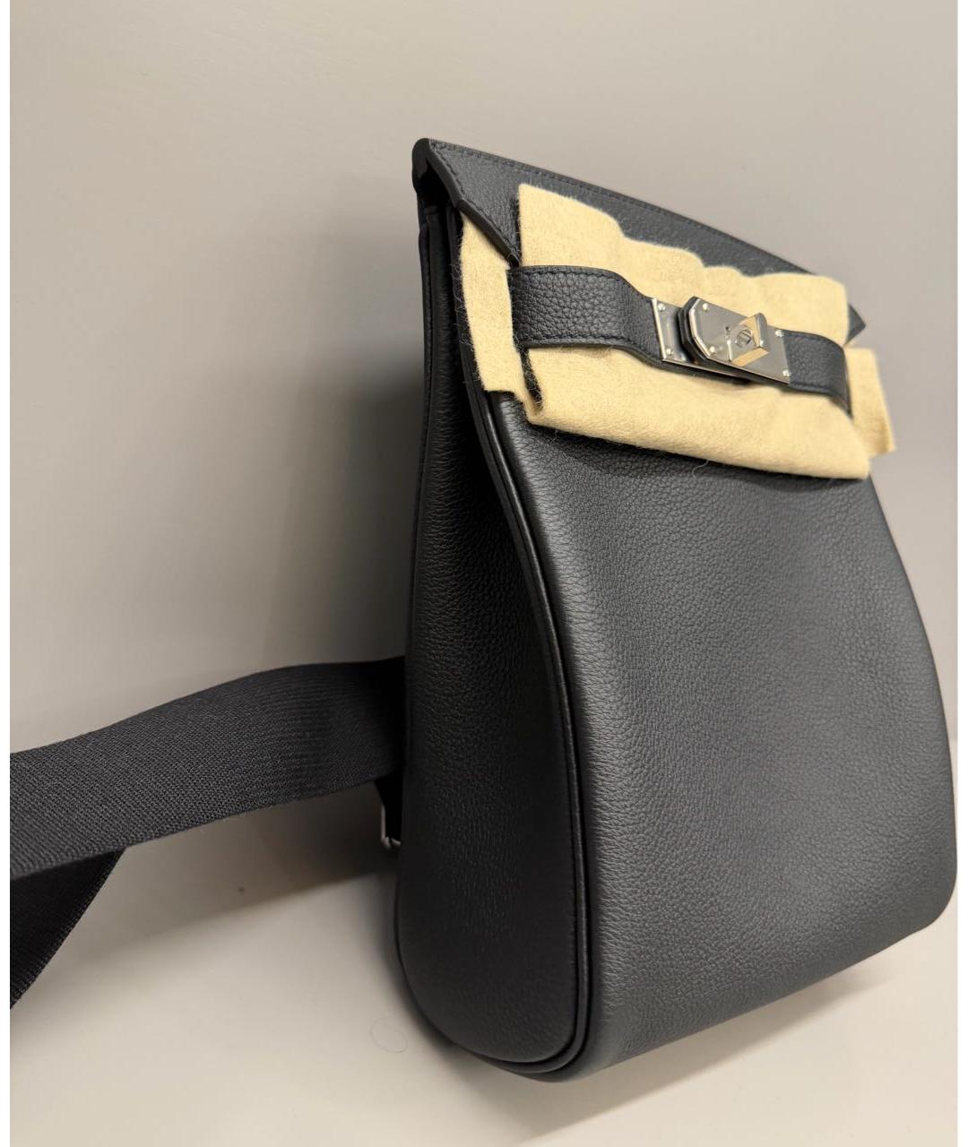 HERMES Черная кожаная сумка на плечо, фото 2