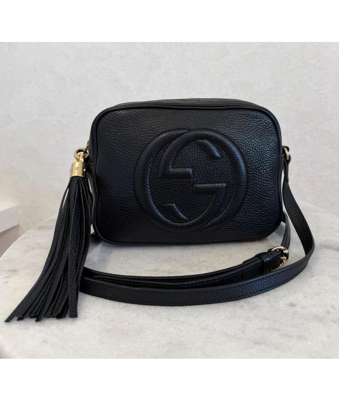 GUCCI Черная кожаная сумка через плечо, фото 2