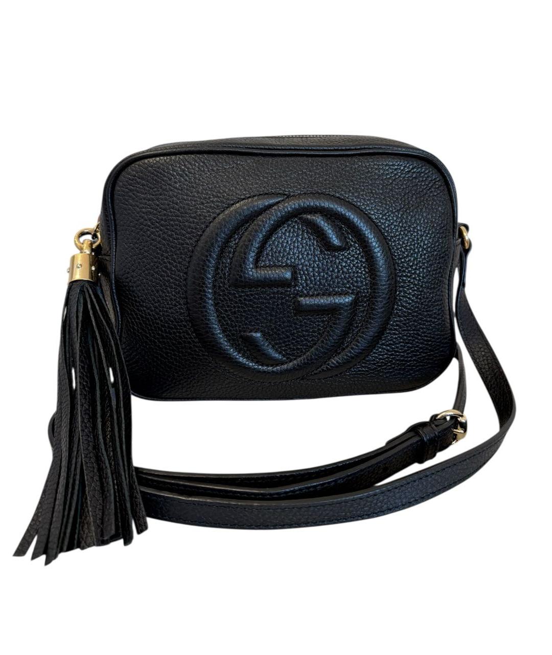 GUCCI Черная кожаная сумка через плечо, фото 9