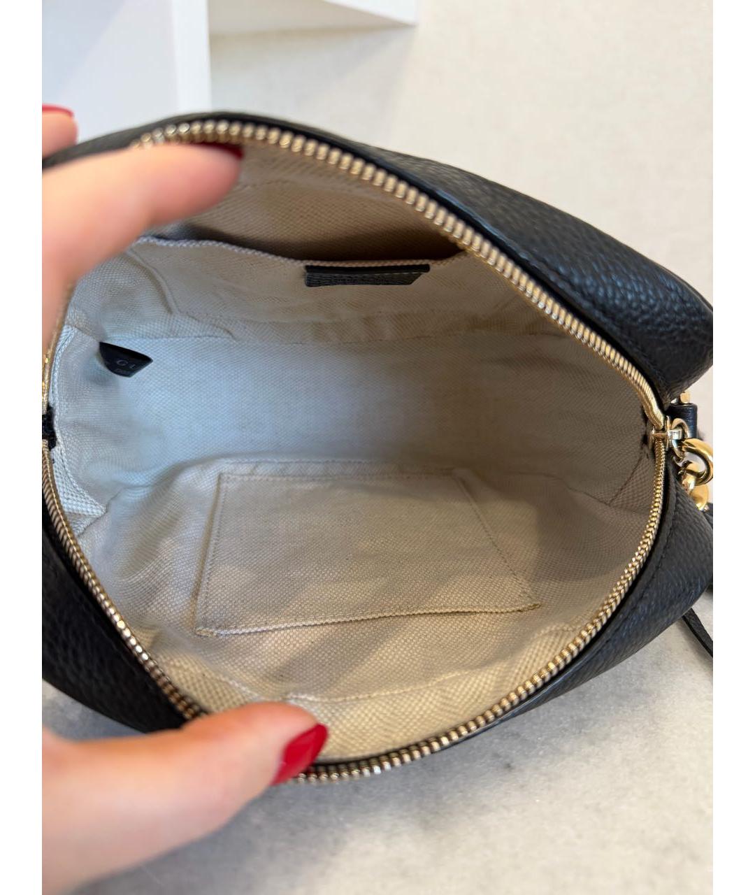 GUCCI Черная кожаная сумка через плечо, фото 7